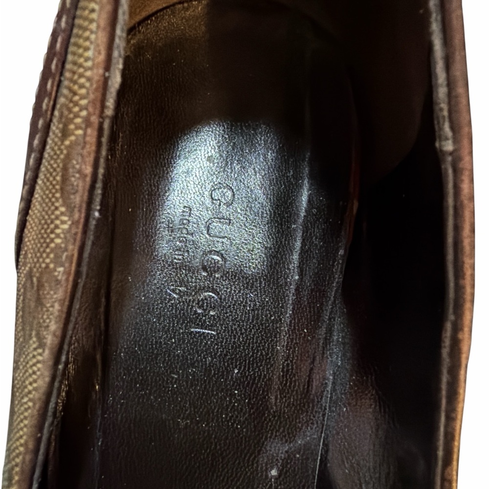Vintage Gucci GG Monogram Canvas Bow Pumps – Brown/Tan – Size 39C - Picture 4 of 6